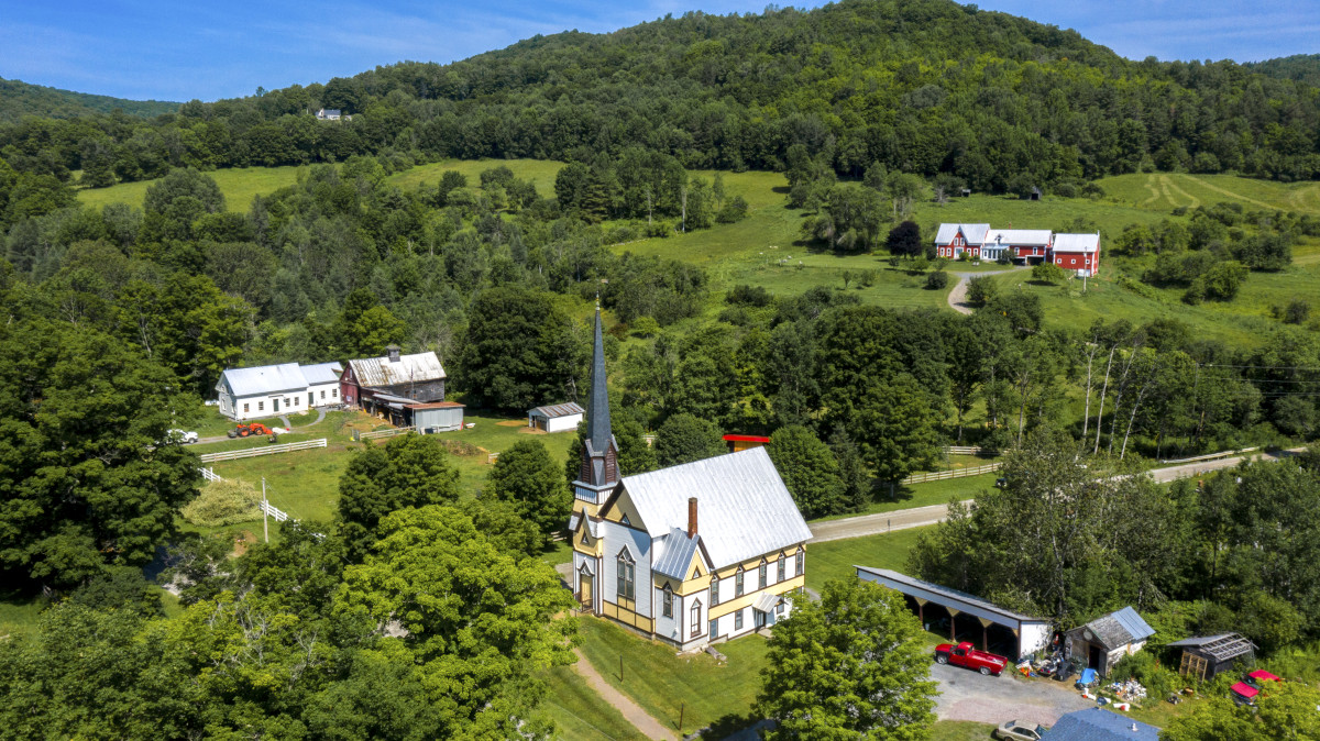 East Orange Union Church West Topsham Vermont Drone 7 13 2026 4